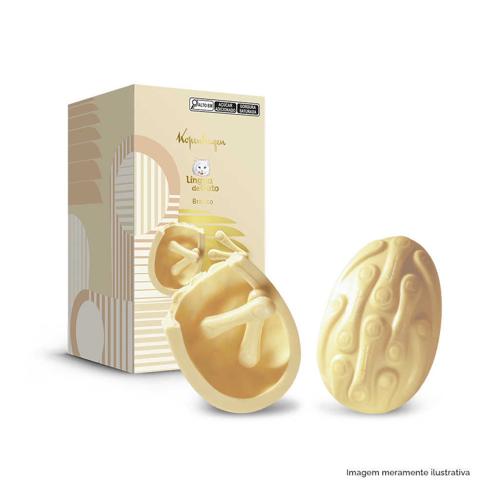 Ovo de Páscoa Língua de Gato Branco 262G