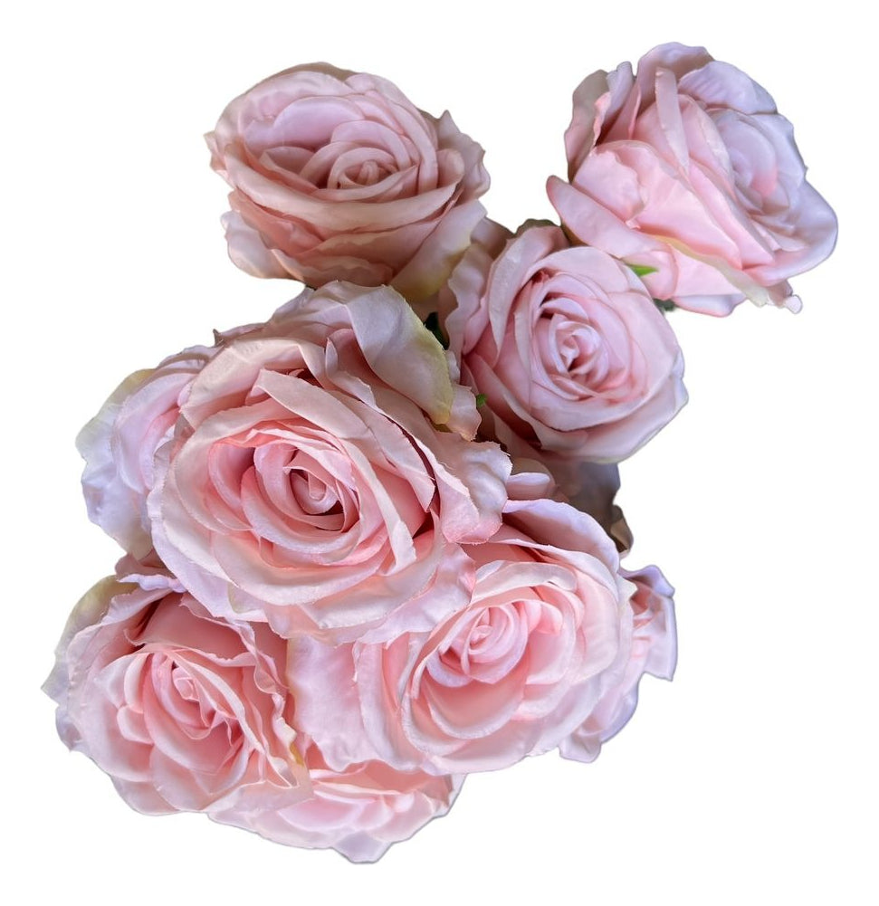 Buquê De Rosa Grande Artificial Com 9 Flores