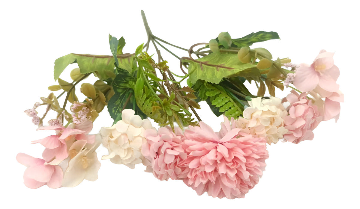 20x Buque De Flor Artificial Com Hortênsias Campestres Cravo