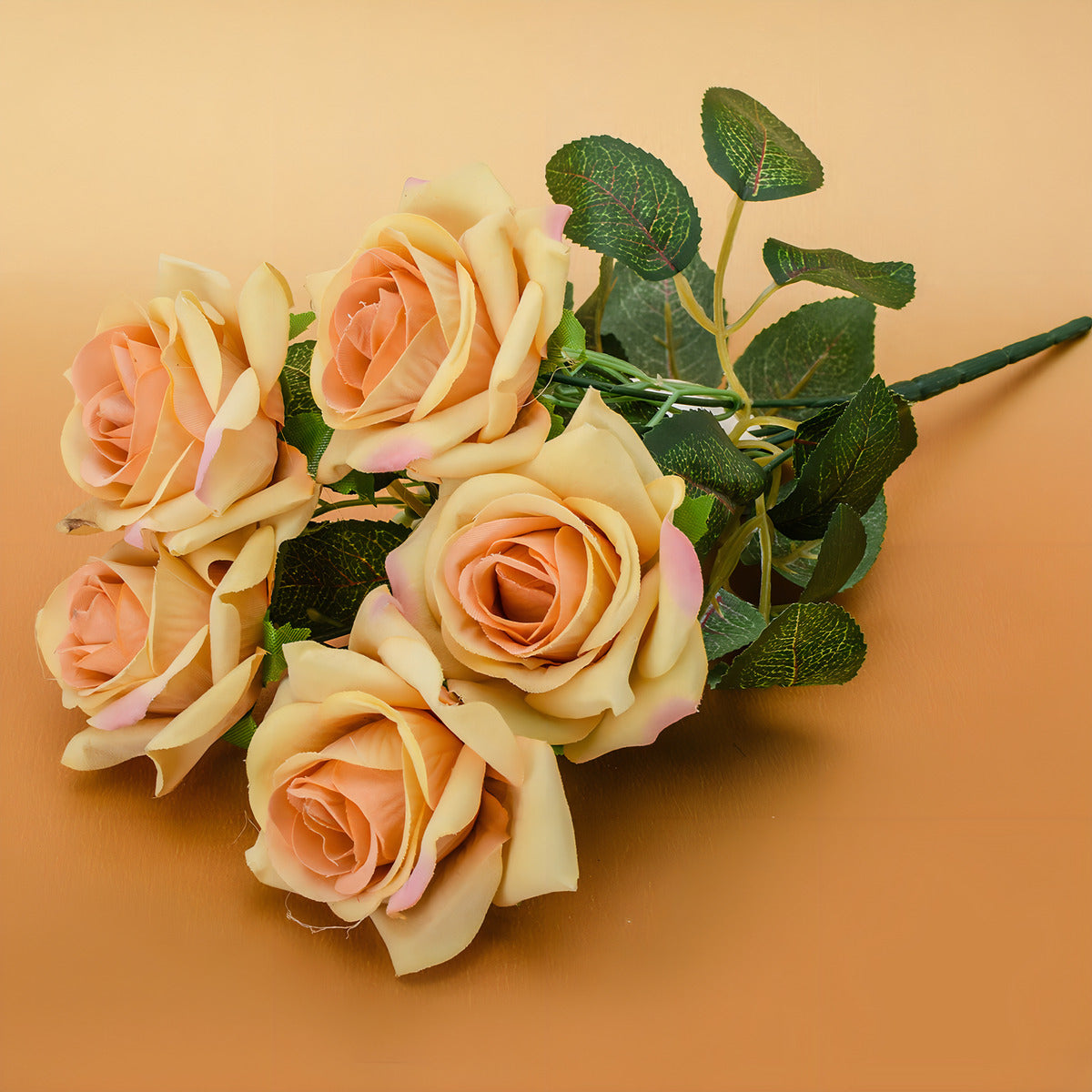 2 Buquê Rosa Flor Artificial C/folhagem Decoração Casamento Cor Marsala