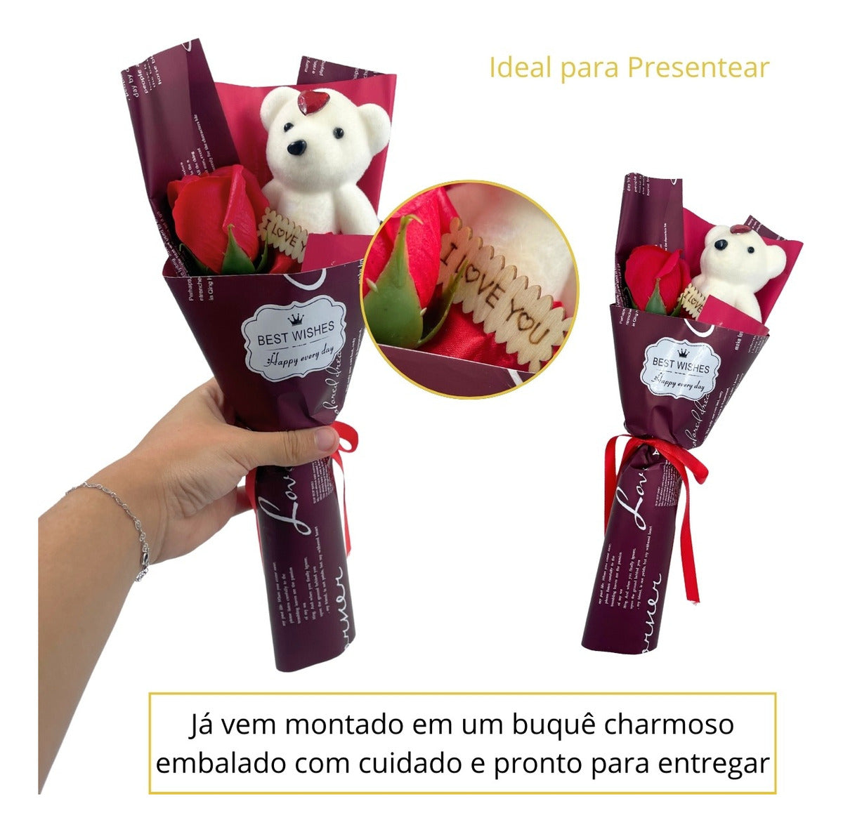 Buque Rosa Encantada Cúpula Almofada Presente Dia Das Mães