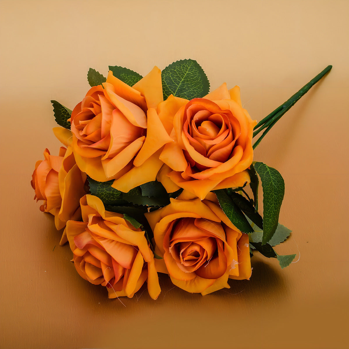 2 Buquê Rosa Flor Artificial C/folhagem Decoração Casamento Cor Marsala