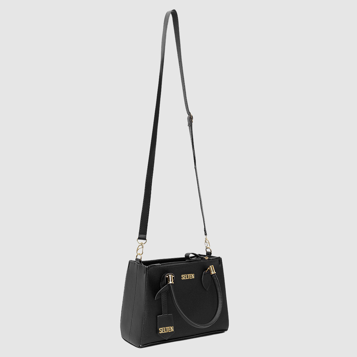 Bolsa Feminina Transversal Tote Media Com Carteira Feminina Preta