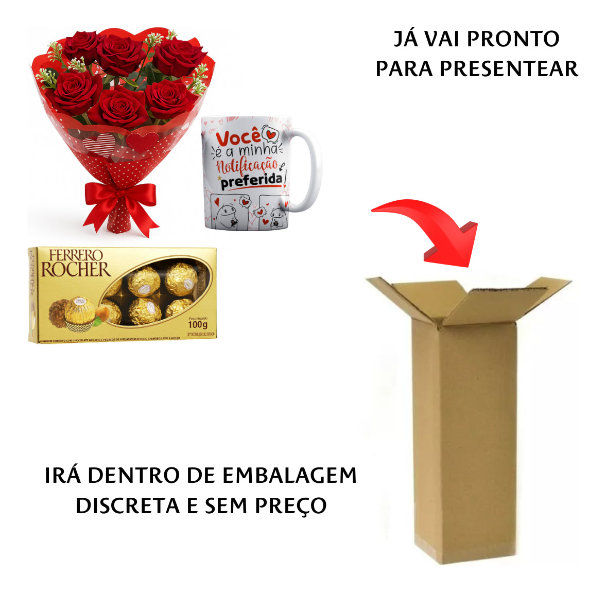 Buquê De Rosas | Caneca A Sua Escolha | Ferrero Rocher