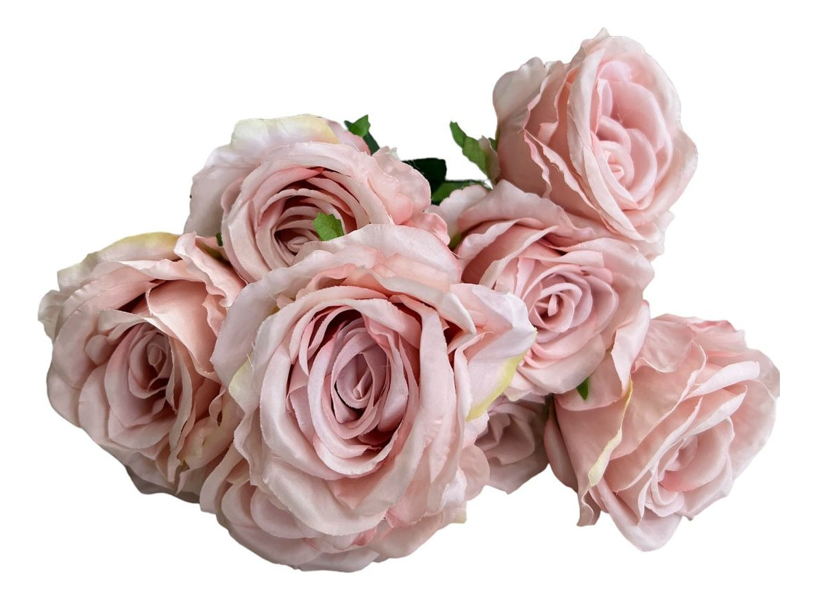 Buquê De Rosa Grande Artificial Com 9 Flores