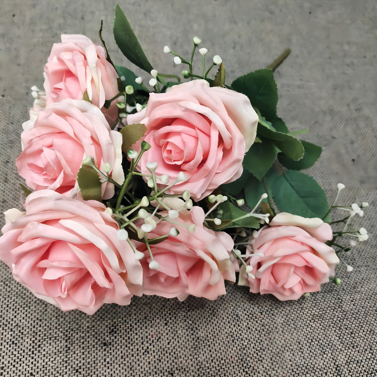 2 Buquê Rosa Flor Artificial C/folhagem Decoração Casamento Cor Marsala