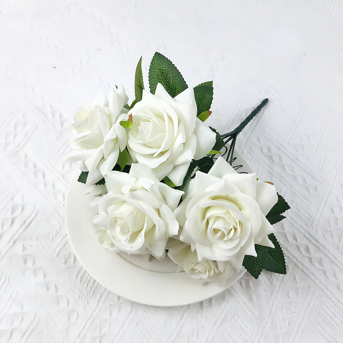 2 Buquê Rosa Flor Artificial C/folhagem Decoração Casamento Cor Vermelho